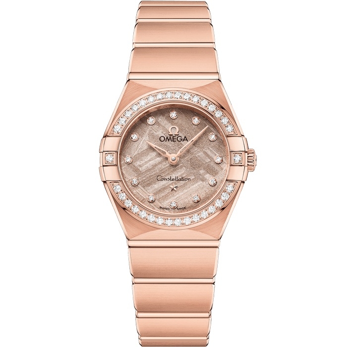 Omega Constellation Manhattan 28 131.55.25.60.99.002 Quartz Oro Sedna Diamante Meteorito Rosa
