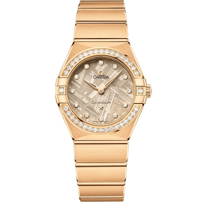 Omega 131.55.28.60.99.006 Constellation Manhattan 28 Quartz Yellow Gold - Diamond / Flaxen Meteorite