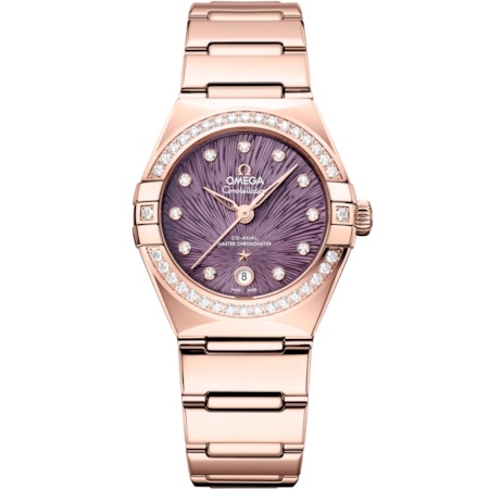 Omega 131.55.29.20.60.001 Constellation Manhattan 29 Co-Axial Master Chronometer Moonshine Gold - Diamond / Purple Supernova