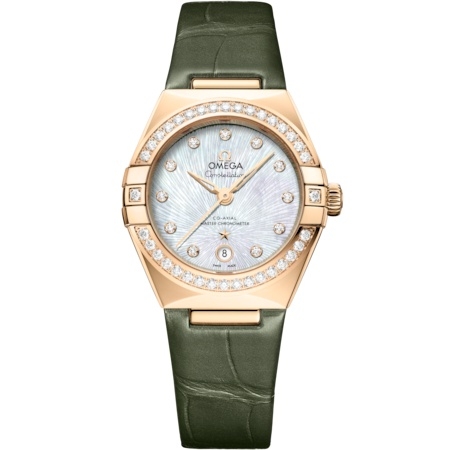 Omega 131.58.29.20.55.003 Constellation Manhattan 29 Co-Axial Master Chronometer Moonshine Gold - Diamond / MOP Supernova / Alligator