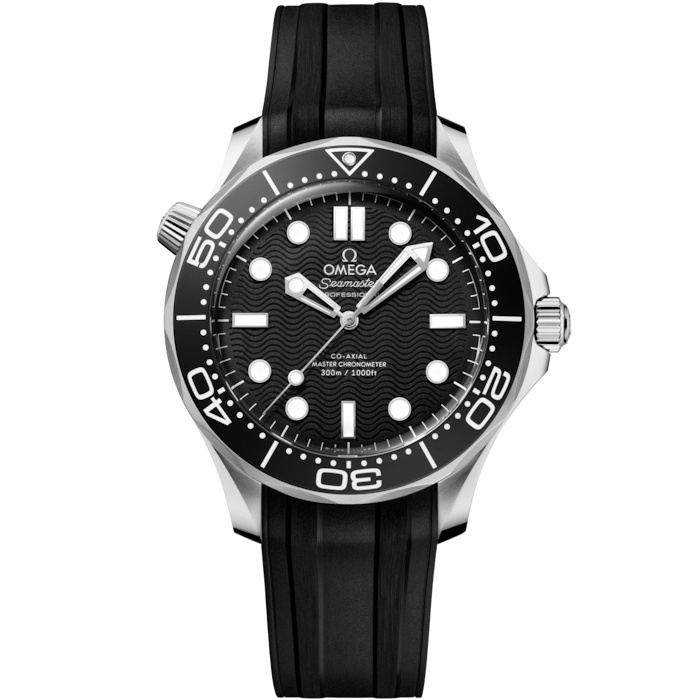 Omega Seamaster Diver 300M No-Date Master Co-Axial 42 210.32.42.20.01.003 Acero Inoxidable Negro Caucho
