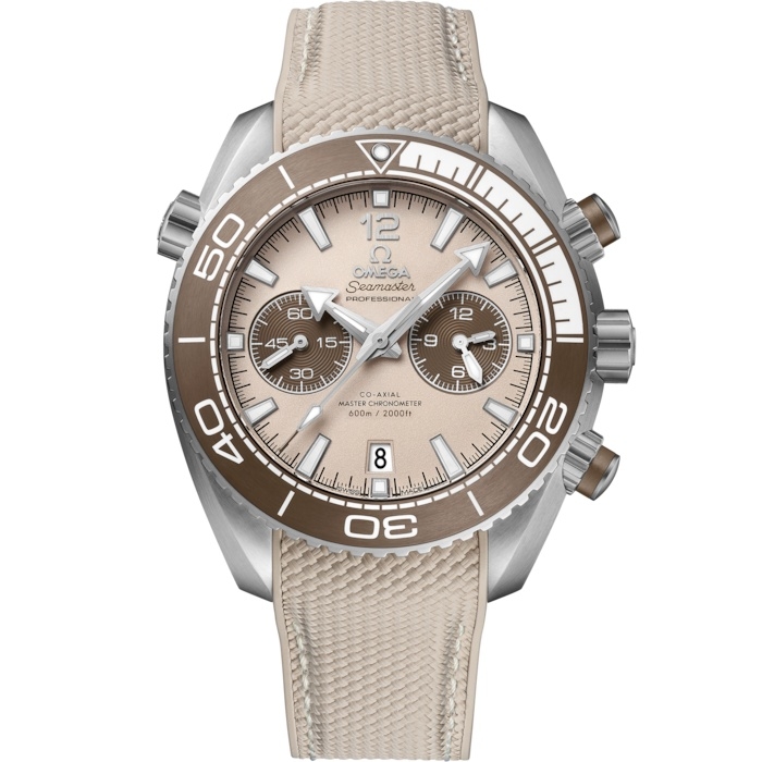 Omega Seamaster Planet Ocean 600M Co-Axial 45.5 Master Chronometer Cronografo 215.32.46.51.09.001 Acero Inoxidable Beige Caucho