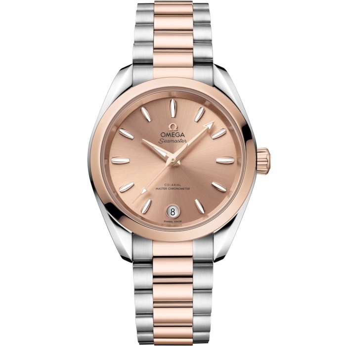 Omega Seamaster Aqua Terra 150M Shades Master Chronometer 34 220.20.34.20.10.001 Acero Inoxidable Oro Sedna Rosa Pulsera