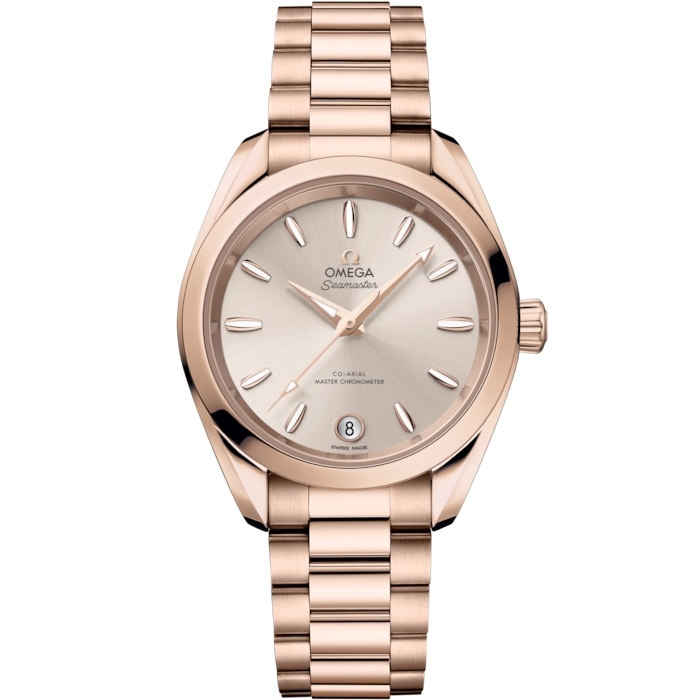 Omega Seamaster Aqua Terra 150M Shades Master Chronometer 34 220.50.34.20.09.001 Oro Sedna Rosa Pulsera