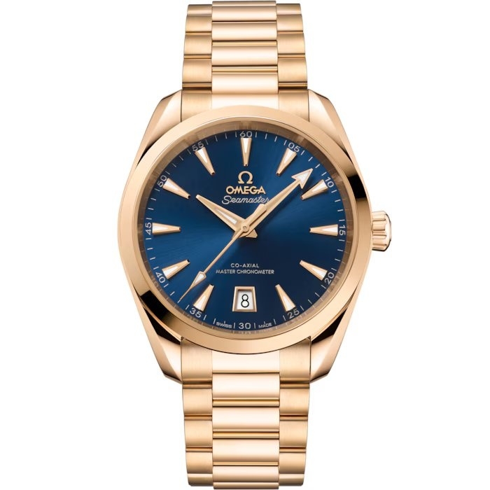 Omega Seamaster Aqua Terra 150M Shades Master Chronometer 38 220.50.38.20.03.001 Oro Moonshine Azul Pulsera