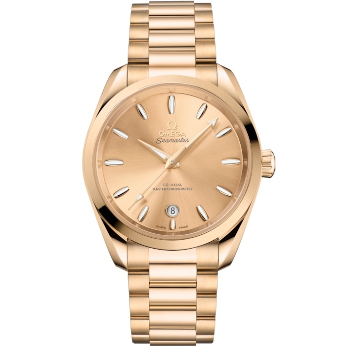 Omega Seamaster Aqua Terra 150M Shades Master Chronometer 38 220.50.38.20.08.001 Oro Moonshine Champan Pulsera