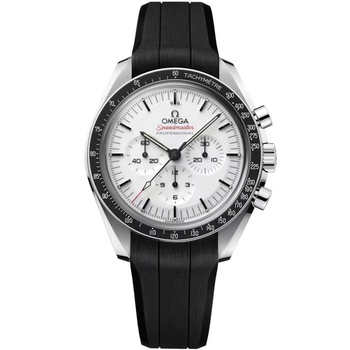 Omega Speedmaster Professional Moonwatch 3861 310.32.42.50.04.001 Acero Inoxidable Blanco Zafiro Caucho