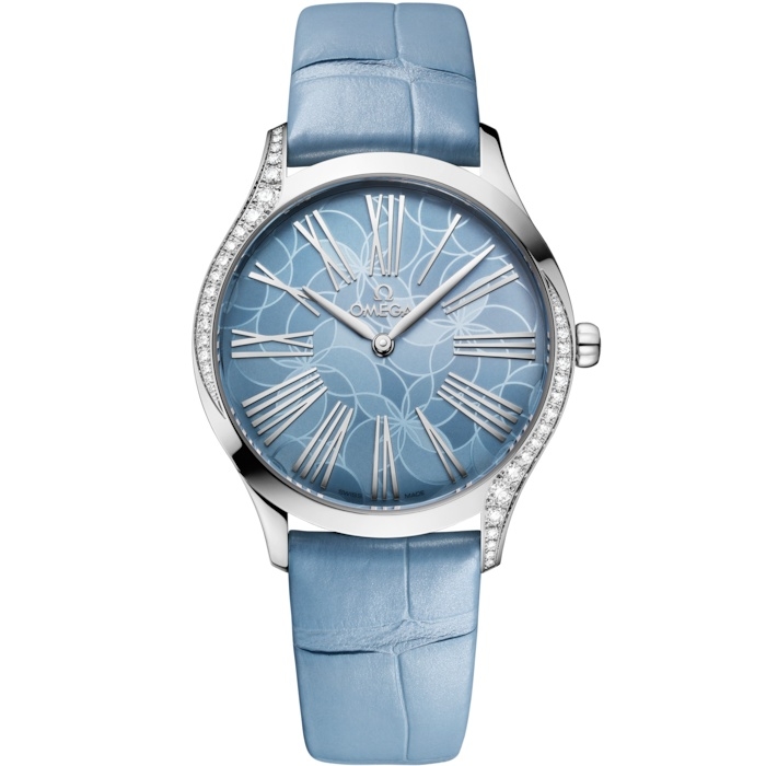 Omega De Ville Tresor 36 428.18.36.60.03.002 Acero Inoxidable Azul Hydrangea Aligator
