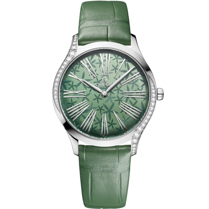 Omega De Ville Tresor 36 428.18.36.60.10.002 Acero Inoxidable Verde Jasmine Aligator