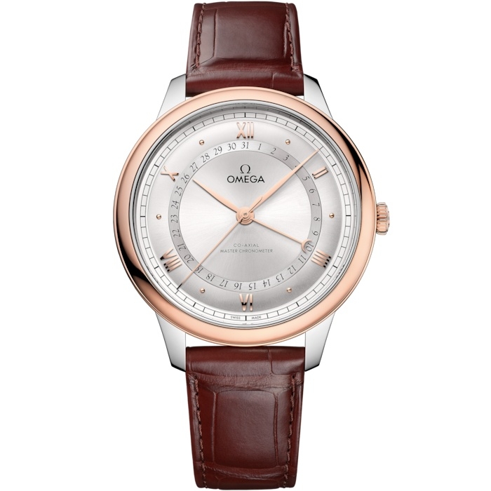 Omega De Ville Prestige Co-Axial Master Chronometer Pointer Date 42 434.23.42.22.02.001 Acero Inoxidable Oro Sedna Plata