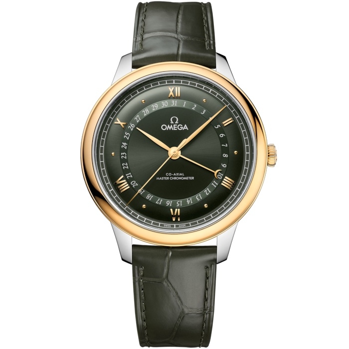 Omega De Ville Prestige Co-Axial Master Chronometer Pointer Date 42 5 434.23.42.22.10.001 Acero Inoxidable Oro Amarillo Sunburst Verde