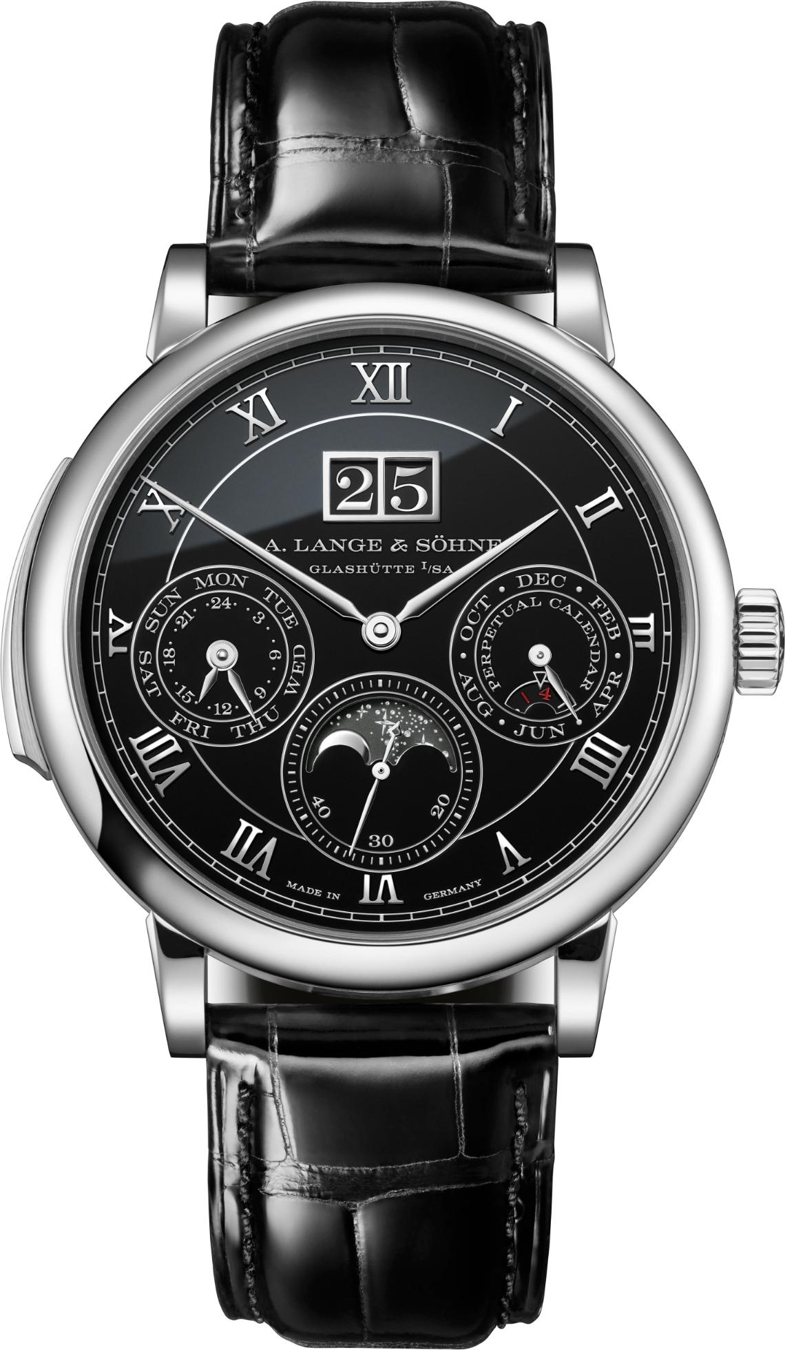 A. Lange& Sohne Saxonia Minute Repeater Perpetual 607.091FE Platino Esmalte Negro