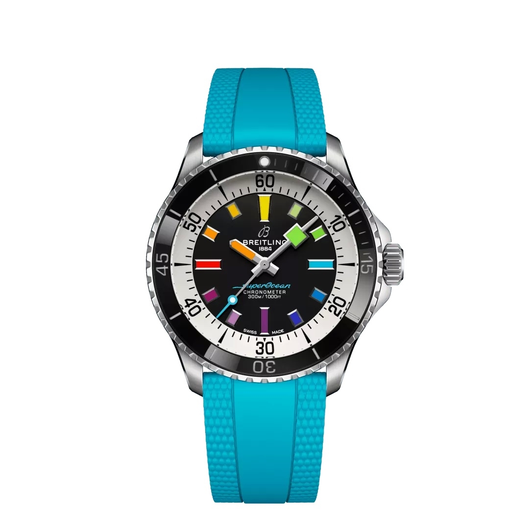 Breitling A17375211B2S1 SuperOcean Automatic 42 Stainless Steel / Black - Rainbow / Rubber