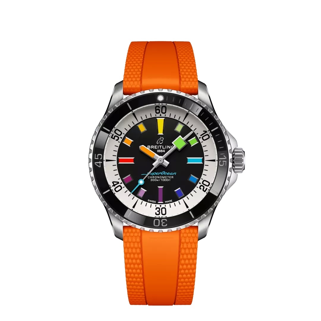 Breitling A17375211B2S3 SuperOcean Automatic 42 Stainless Steel / Black - Rainbow / Rubber