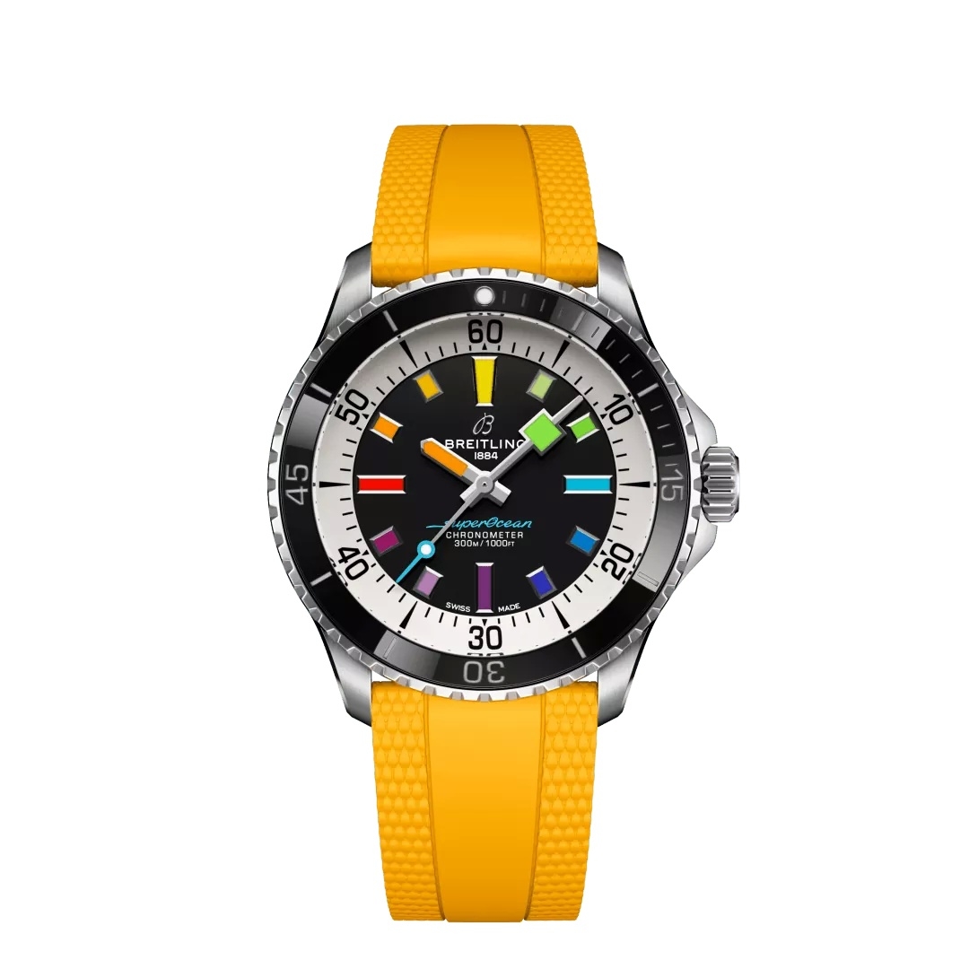 Breitling A17375211B2S4 SuperOcean Automatic 42 Stainless Steel / Black - Rainbow / Rubber