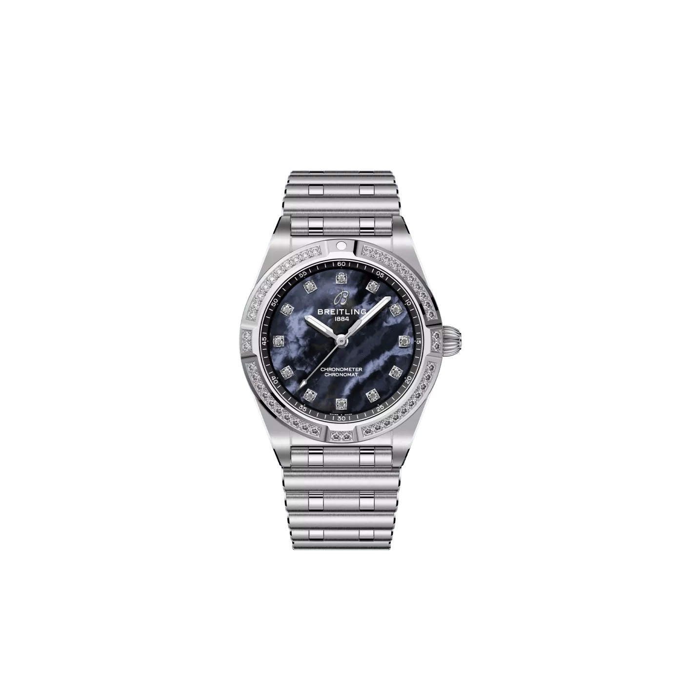 Breitling Chronomat 28 A72310531G1A1 Acero Inoxidable Diamante Negro Nacar