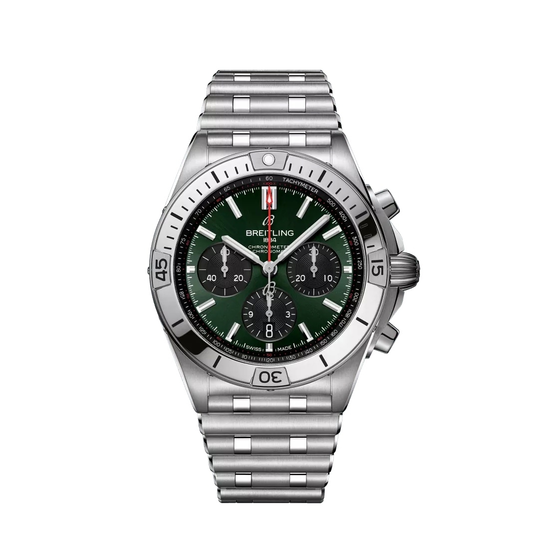 Breitling Chronomat B01 42 AB0134101L2A1 Acero Inoxidable Verde Rouleaux
