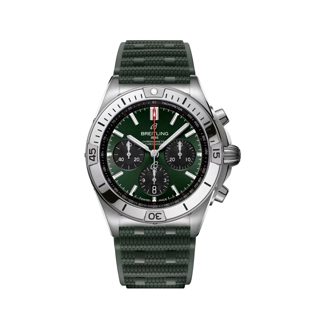 Breitling Chronomat B01 42 AB0134101L2S1 Acero Inoxidable Verde Caucho