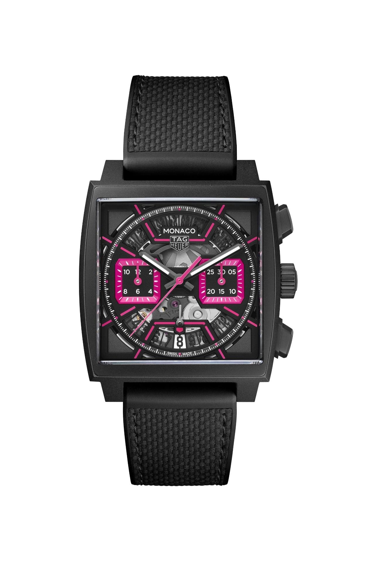 TAG Heuer Monaco Calibre Heuer 02 CBL218B.FT6236 Titanio DLC Esqueleto-Rosa Las Vegas