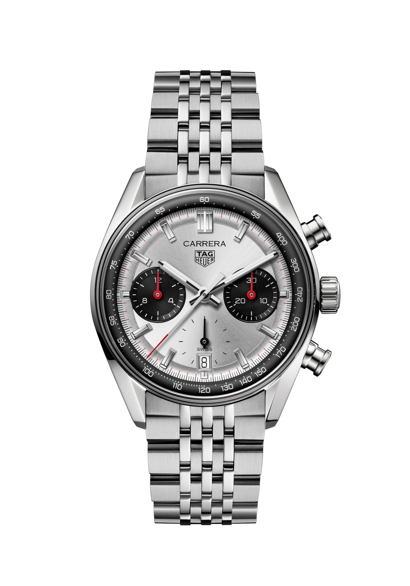 TAG Heuer Carrera Chronografo Glass Box CBS2216.BA0048 Acero Inoxidable Panda Pulsera
