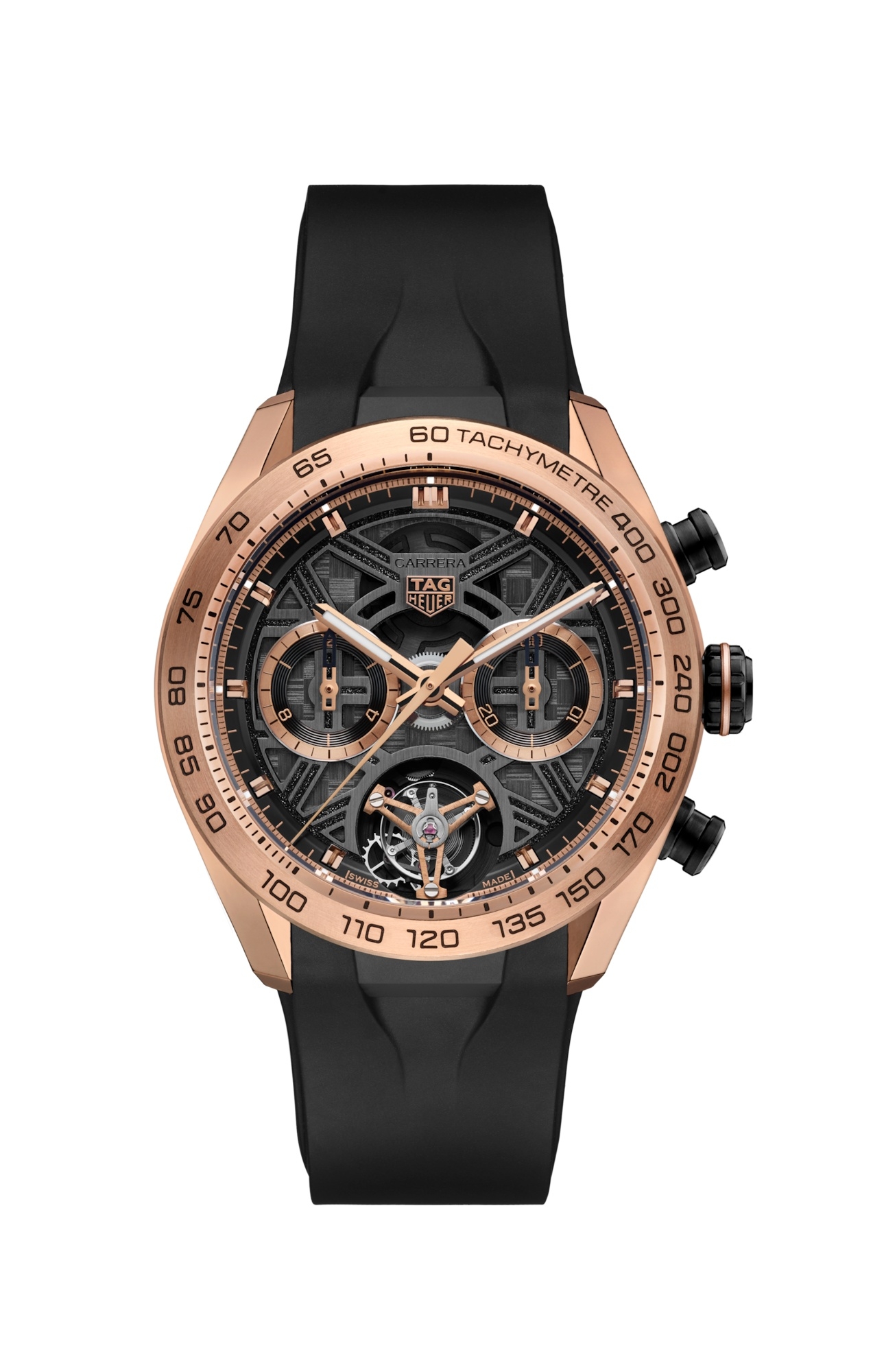 TAG Heuer Carrera Chronografo Tourbillon Extreme Sport CBU5050.FT6273 Oro Rosa Titanio Gris Caucho