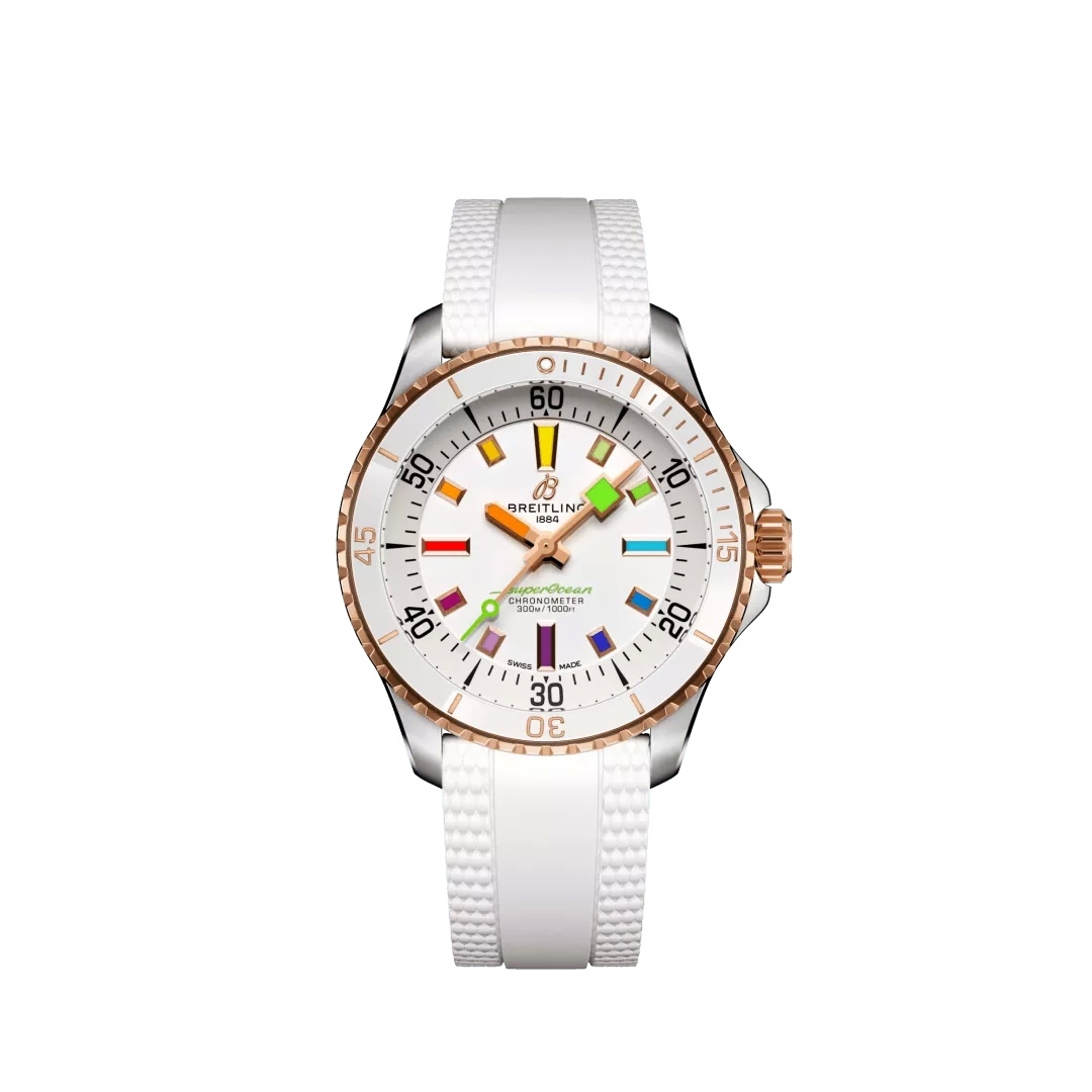 Breitling SuperOcean Automatic 36 U17377211A1S1 Acero Inoxidable Oro Rojo Blanco Arcoiris