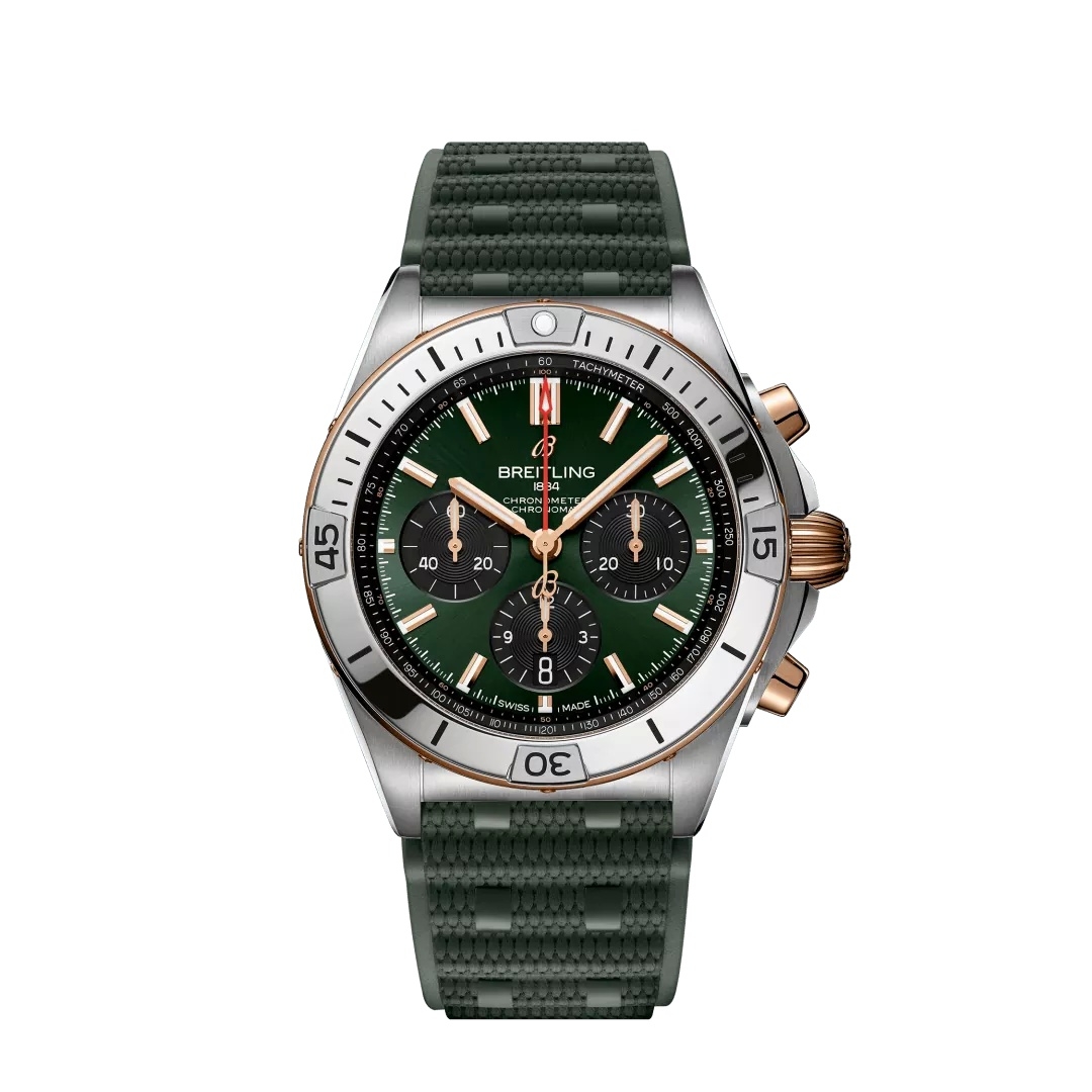 Breitling Chronomat B01 42 UB0134131L1S1 Acero Inoxidable Oro Rojo Verde Caucho