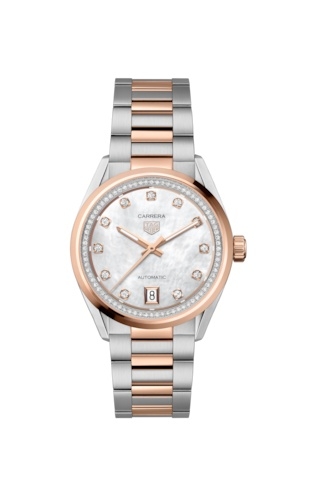 TAG Heuer Carrera Date 36 WBN2351.BD0000 Acero Inoxidable Oro Rosa Nacar Diamante
