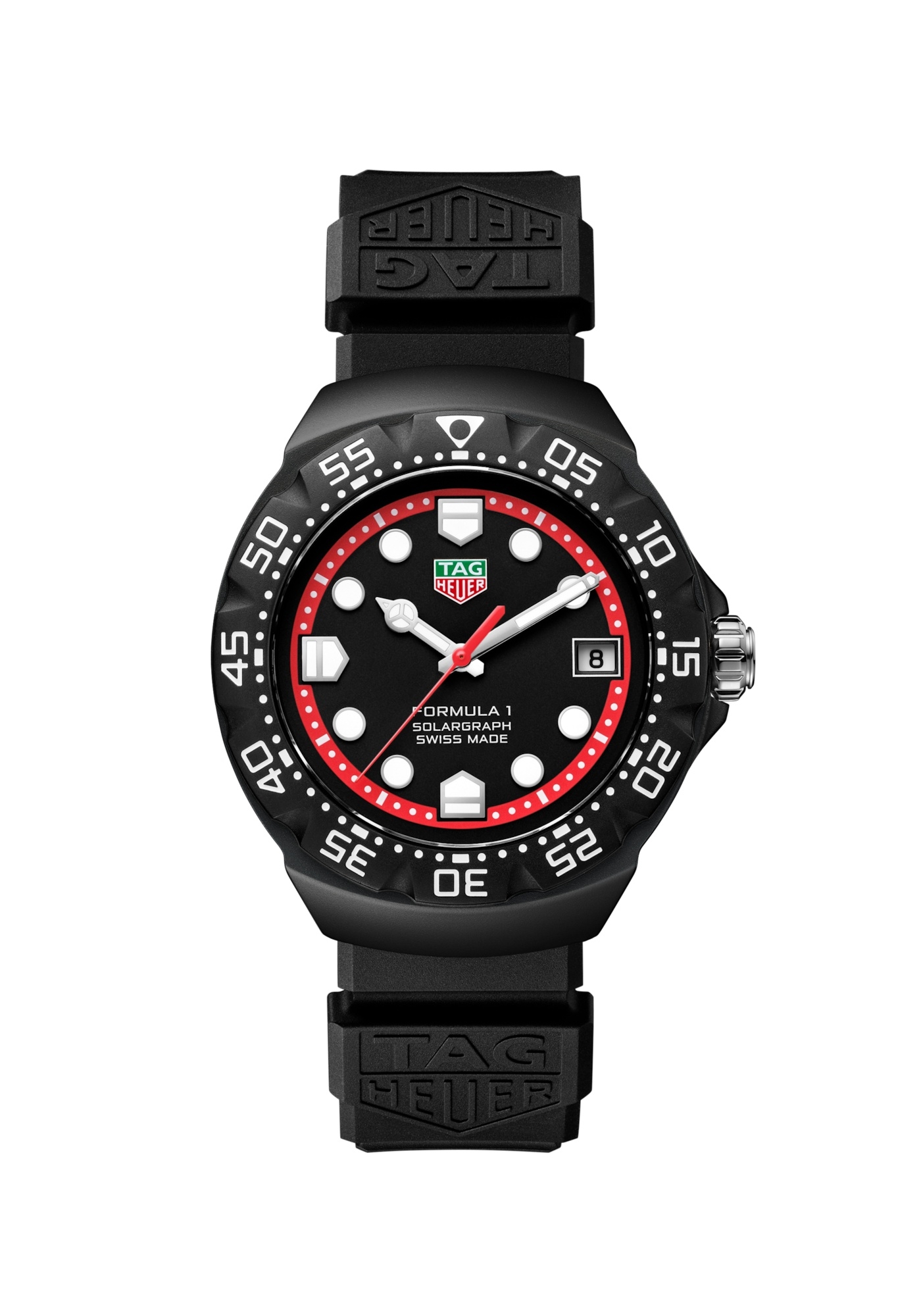 TAG Heuer Formula 1 Solargraph 38 WBY1114.FT8084 DLC Negro Caucho