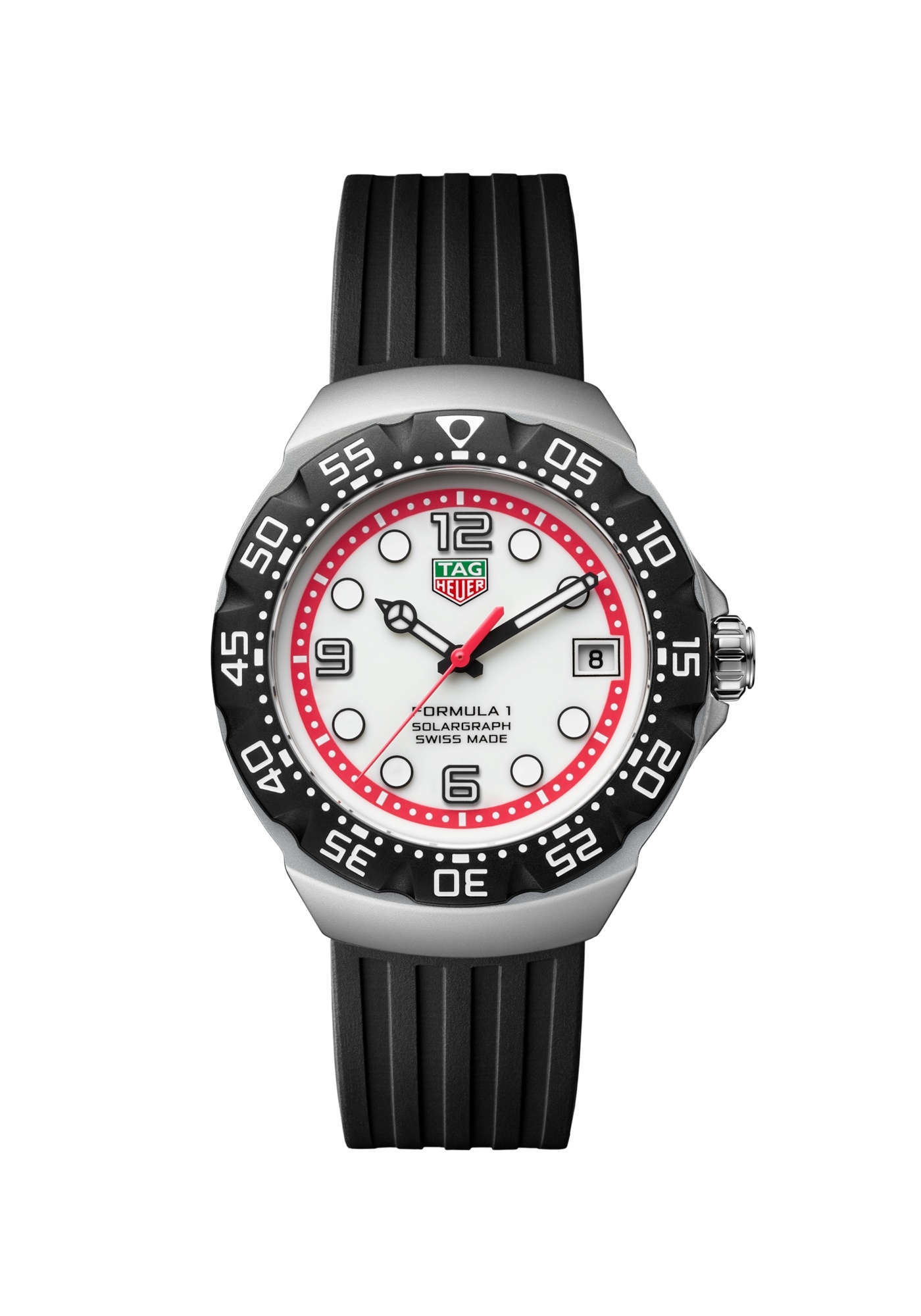 TAG Heuer Formula 1 Solargraph 38 WBY111A.FT8106 Acero Inoxidable Blanco Caucho