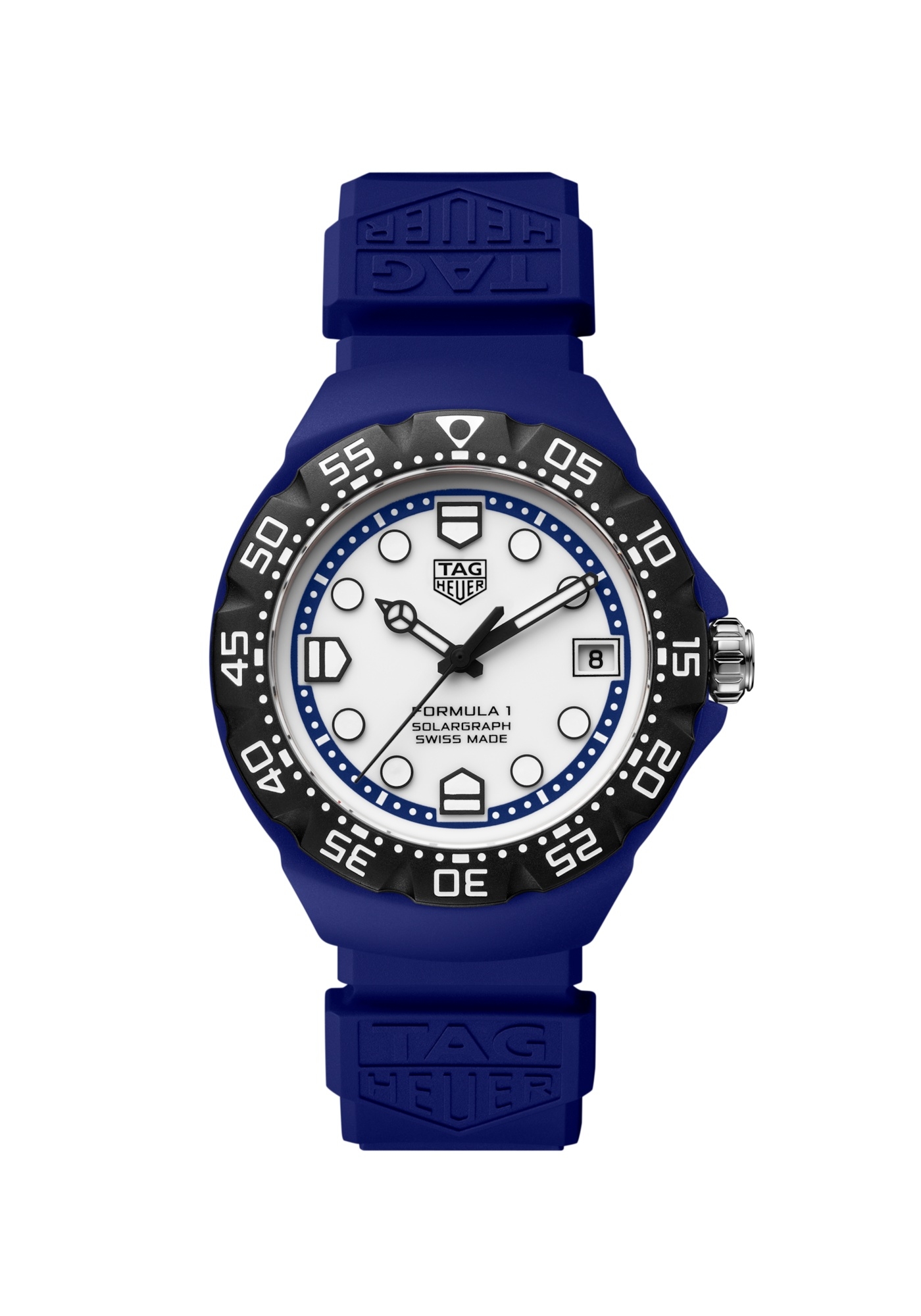 TAG Heuer Formula 1 Solargraph 38 WBY1162.FT8105 Polylight Azul Blanco Caucho