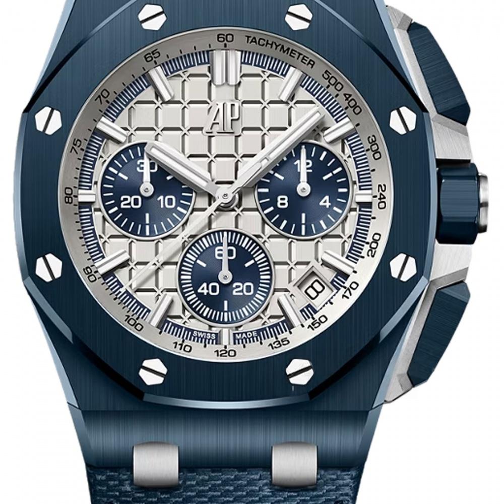 Audemars Piguet Royal Oak Offshore Automatico Cronografo 43mm Bleu Nuit Ceramica Beige Esfera