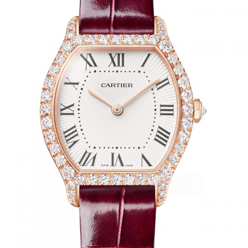 Cartier Tortue Modelo Peque?o Oro Rosa Diamantes Blanco Esfera - WJTO0012
