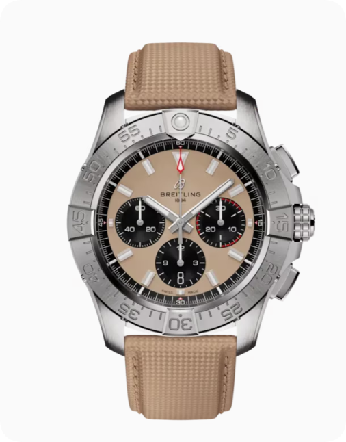 Reloj Breitling Avenger B01 Cronografo 44mm para hombre Cuero beige AB0147101A1X1