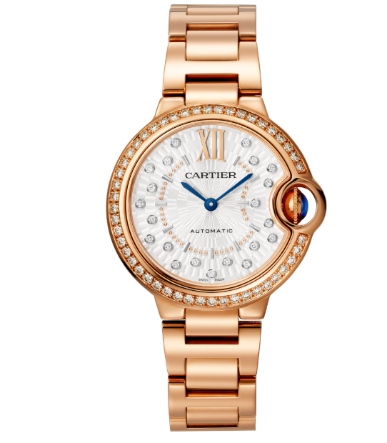 Reloj Cartier Ballon Bleu De Cartier 33 mm Movimiento mecanico automatico Oro rosa WJBB0082