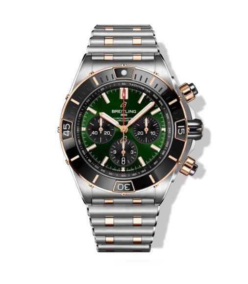 Réplica BREITLING Super Chronomat B01 Cronógrafo mecánico 44 mm Esfera verde UB0136251L1U1