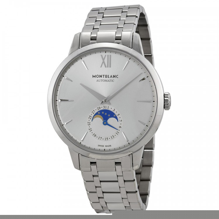 Montblanc Meisterstuck Heritage Moonstruck plateada Dial hombres Reloj 111184 Replicas